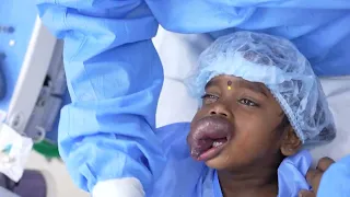 Girl with huge tumor goes under anesthesia before surgery