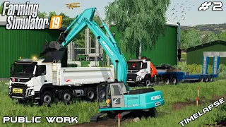 Cleaning water ways with Kobelco SK210 | Public Work Stappenbach | Farming Simulator 19 | Episode 2