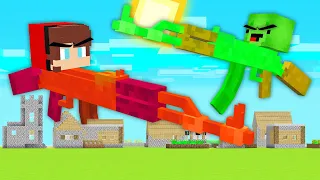 Why JJ and Mikey BECOME GUNS and ATTACK The Village in Minecraft ?!