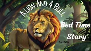 A Lion And 4 Bull | Union Is Strength | Bedtime Story | Kids Hindi Story.