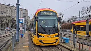 Przejazd [Tram Cab View] [前面展望]: Hyundai Rotem 142N #4018 Tramwaje Warszawskie - Linia 11