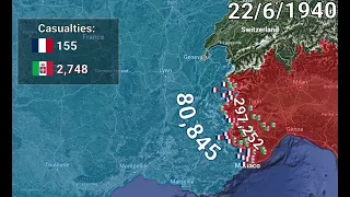 Italian Invasion of France in one minute using Google Earth