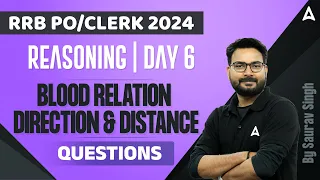 IBPS RRB PO/ Clerk 2024 l Blood Relation, Direction & Distance Reasoning Questions #6