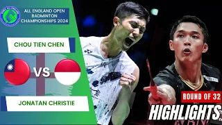 Chou Tien Chen (TPE) vs. Jonatan Christie (INA) - R32 | All England Open 2024