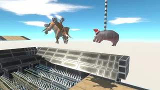 SuperJump Over Spikes with Jet Engine  - Animal Revolt Battle Simulator