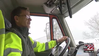 Storm cleanup from inside a VTrans plow