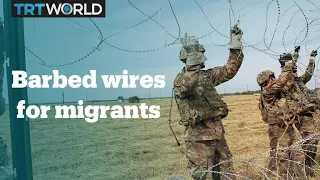 US lays barbed wire at Mexico border