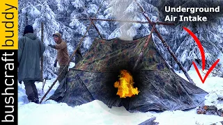 External Air Intake Dakota Fire | Bundeswehr Zeltbahn Canvas Shelter | Snow Bushcraft