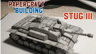 Building StuG III 🇩🇪 (German Tank Destroyer) #history #satisfyingvideo #papercraft #ww2