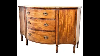 Georgian 18th Century Serpentine Side Cabinet Commode