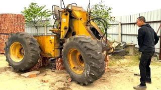 How To Change The Sealing Ring On A Wheel Loader Tire // The Most Amazing Process Of Retreading Old