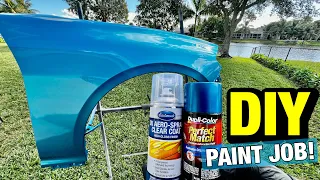 Professional BACKYARD Paint-Job Using Only Spray Cans!