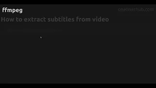 How to extract subtitles from video #ffmpeg