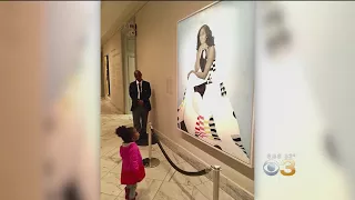 Little Girl Awestruck By Michelle Obama's Portrait