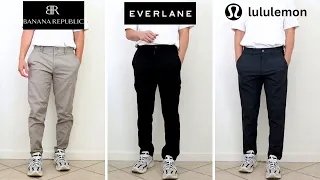 BEST $100 Performance Chino Pants for Work??? Banana Republic vs Everlane vs Lululemon