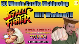 30 Minute Street Fighter Cardio Kickboxing Workout! Rhythm HIIT for Gamers! Low impact No Jumping