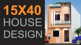 15X40 House plan with 15X40 3d elevation by nikshail