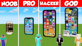 IPHONE 14 PRO MAX HOUSE BUILD CHALLENGE - Minecraft Battle: NOOB vs PRO vs HACKER vs GOD / Animation