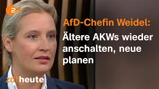 AfD-Chefin Weidel zu Atomkraft und Belastungen der Bürger durch steigende Preise | ZDF-Morgenmagazin