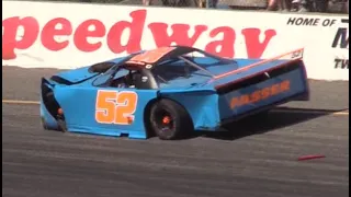 Sunset Speedway, Ontario Outlaw Super Late Model Series, crash, Sept. 19, 2021