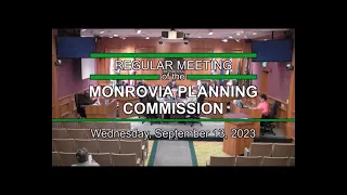 Monrovia Planning Commission | Regular Meeting | September 13, 2023