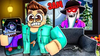 SCARY LARRY 😱ATTACKED OUR HOUSE IN ROBLOX !!