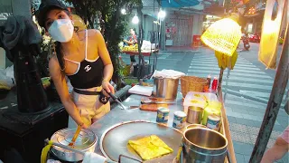 🇹🇭 Bangkok Pretty Lady Cook Banana Pancakes on Silom Road | Only 25THB to 40THB