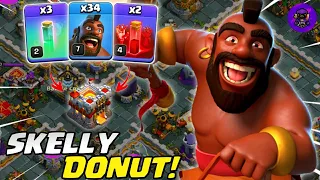 AUTO RATA!! SKELLY DONUT + MASS HOG RIDER - STRATEGI WAR TH 11 | COC INDONESIA