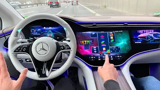 2023 NEW AUTONOMOUS Mercedes DRIVE?! Level 3 Autonomous EQS POV Drive! Interior Ambiente Review