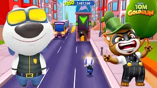 Talking Tom Gold Run Gameplay Deputy Hank vs Raccoon Boss - Android Ios - Full Screen