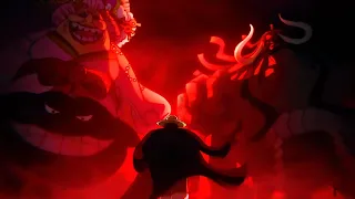 Luffy walks slowly past Big Mom and Kaido