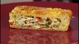 ВСЕГДА Получается ! ЗАЛИВНОЙ ПИРОГ с Курицей на  Сметане - Быстрый, Сытный, Вкусный!