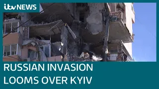 Russians push towards Ukraine’s capital as residents take cover | ITV News