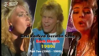 Best Ranked German Song Each Month 1980s: Part 2 (1985 - 1989)