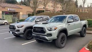 Lunar Rock or Cement Grey? 2021 and 2017 Toyota Tacoma TRD Pro