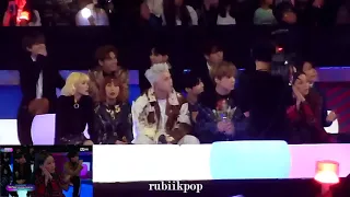 171201 Taemin reaction to Red Velvet PeekABoo and Red Flavor at MAMA 2017
