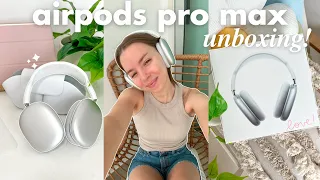 apple airpods pro max unboxing *silver/white* first impression!