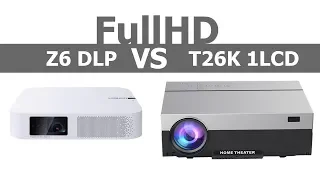 Xgimi Z6 vs Touyinger T26K compare Full HD projector Dlp and 1Lcd technology