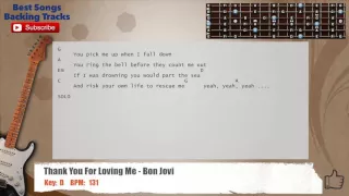 🎸 Thank You For Loving Me - Bon Jovi Guitar Backing Track with chords and lyrics