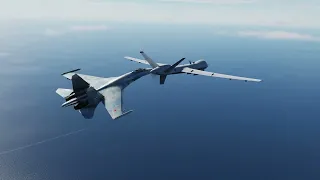 Russian Su-27 Bullying MQ-9 Reaper over Black Sea | DCS Recreation