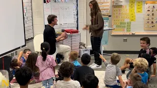 Second grade teacher gets surprise during class