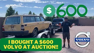 I Bought A $600 Volvo 240 Wagon At Auction! Will I Regret It? Will It Run? Is Redblock Jesus Real???