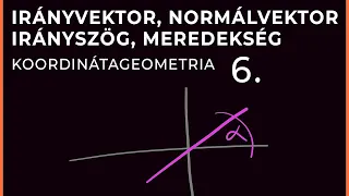 Irányvektor, normálvektor, irányszög, meredekség | Koordinátageometria 6.