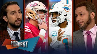 Brock Purdy starting vs Seahawks, Dolphins face Bills w/ playoffs at risk | NFL | FIRST THINGS FIRST