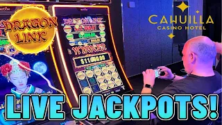 SPINNING & WINNING ON DRAGON LINK SLOTS LIVE AT CAHUILLA CASINO!