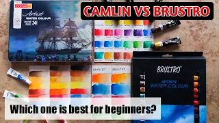 Camlin vs Brustro Artists Watercolours |Which one is best for beginners Camlin or Brustro? 🤔