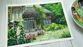 [Gouache Painting] My Neighbors Totoro Scenery - Studio Ghibli | Sinyinnn