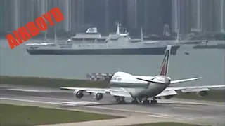 Alitalia 747 Takeoff Hong Kong Kai Tak Airport