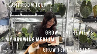 Chatty plant room tour and grow tent review + my growing medium and some new growth updates