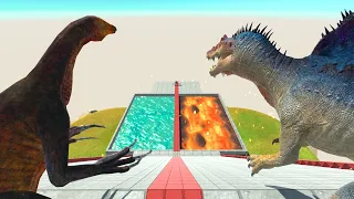 Dinosaurs Run Through Lava and Water - Animal Revolt Battle Simulator